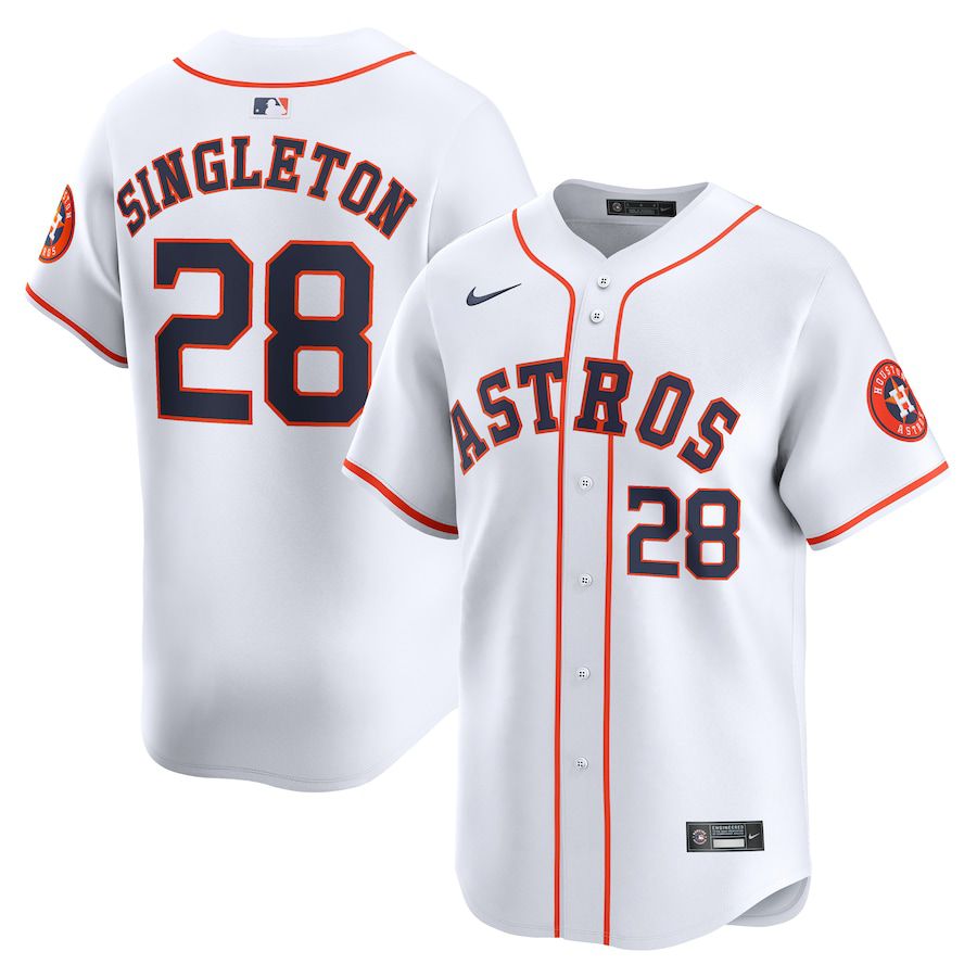 Men Houston Astros #28 Jon Singleton Nike White Home Limited Player MLB Jersey->houston astros->MLB Jersey